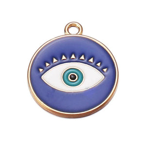 10pcs/Lot Evil Eye Enamel Charms for Jewelry Making DIY Necklace Earrings