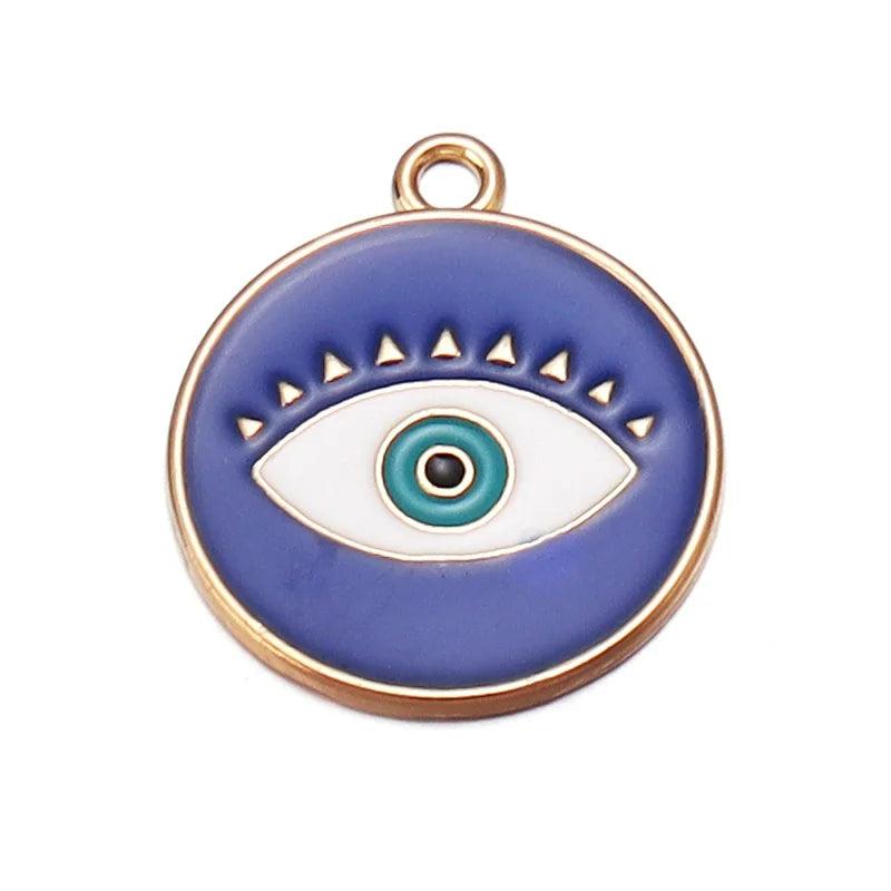 10pcs/Lot Evil Eye Enamel Charms for Jewelry Making DIY Necklace Earrings