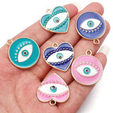 10pcs/Lot Evil Eye Enamel Charms for Jewelry Making DIY Necklace Earrings