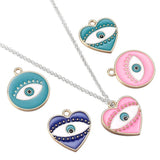 10pcs/Lot Evil Eye Enamel Charms for Jewelry Making DIY Necklace Earrings