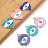 10pcs/Lot Evil Eye Enamel Charms for Jewelry Making DIY Necklace Earrings