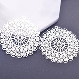 6pcs 42*44mm Rose Big Flower Charms Silver Earring Pendant DIY Jewelry