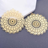 6pcs 42*44mm Rose Big Flower Charms Silver Earring Pendant DIY Jewelry