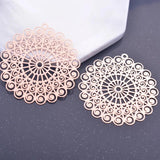 6pcs 42*44mm Rose Big Flower Charms Silver Earring Pendant DIY Jewelry