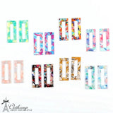 Tortoise Shell Earring Charm,Rectangle Shaped Acrylic Beads