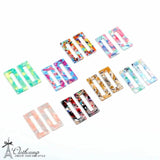 Tortoise Shell Earring Charm,Rectangle Shaped Acrylic Beads