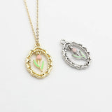 Enamel Tulip Flowers Coin Charms 6pcs/lot DIY Jewelry Making