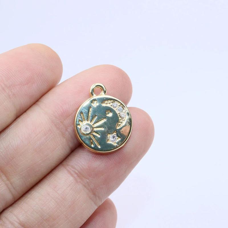 10pcs 14mm Polished Charms Pendant Necklace, Earring Bracelet
