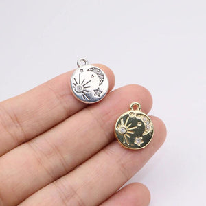 10pcs 14mm Polished Charms Pendant Necklace, Earring Bracelet