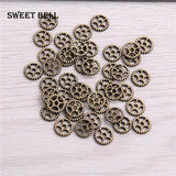 200pcs Mini Gear Pendant Antique Bronze Steampunk Charms DIY Jewelry Making