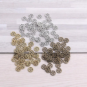 200pcs Mini Gear Pendant Antique Bronze Steampunk Charms DIY Jewelry Making