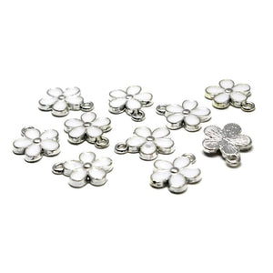 20Pcs Flower Alloy Enamel Pendants for Jewelry Making