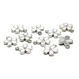 20Pcs Flower Alloy Enamel Pendants for Jewelry Making