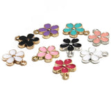 20Pcs Flower Alloy Enamel Pendants for Jewelry Making
