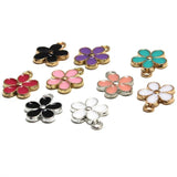 20Pcs Flower Alloy Enamel Pendants for Jewelry Making