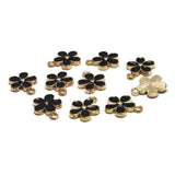 20Pcs Flower Alloy Enamel Pendants for Jewelry Making