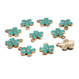 20Pcs Flower Alloy Enamel Pendants for Jewelry Making