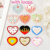 10Pcs Acrylic Heart Charms Rabbit Cherry Butterfly Rainbow Pendant