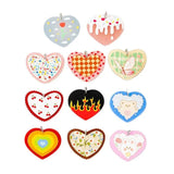 10Pcs Acrylic Heart Charms Rabbit Cherry Butterfly Rainbow Pendant