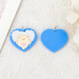 10Pcs Acrylic Heart Charms Rabbit Cherry Butterfly Rainbow Pendant