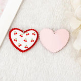 10Pcs Acrylic Heart Charms Rabbit Cherry Butterfly Rainbow Pendant