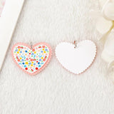 10Pcs Acrylic Heart Charms Rabbit Cherry Butterfly Rainbow Pendant