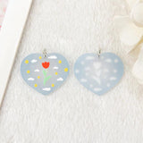 10Pcs Acrylic Heart Charms Rabbit Cherry Butterfly Rainbow Pendant