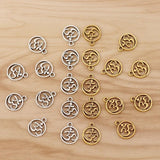50pcs Tibetan Silver OM AUM Charms Pendants Beads for Jewellery Making 12x12mm