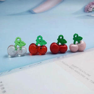 10pcs Resin Red Pink Cherry Charms Pendant DIY Jewelry Making C488-1