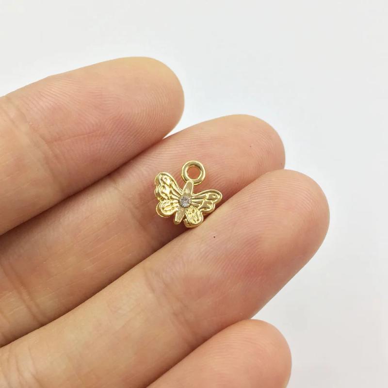 20pcs 9mm Butterfly Rhinestone Coin Necklace DIY Jewelry 2 Colors