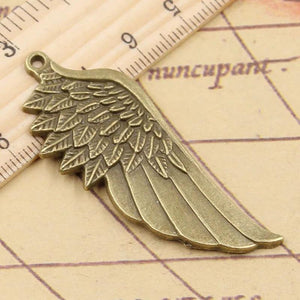10pcs Angel Wings Charms 58x22mm Tibetan Bronze Silver Pendants DIY Craft