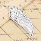 10pcs Angel Wings Charms 58x22mm Tibetan Bronze Silver Pendants DIY Craft