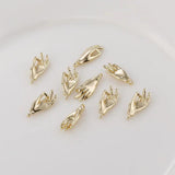 Copper Plated 3D Mini OK Gesture Palm Charms Pendants 2PCS