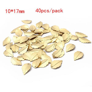 Raw Brass Tree Leaf Charms Pendant Jewelry Making