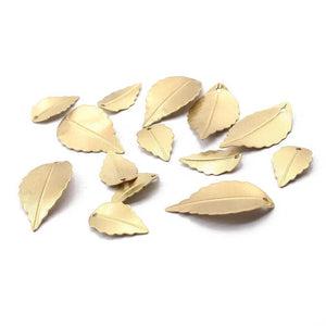 Raw Brass Tree Leaf Charms Pendant Jewelry Making