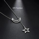 10pcs Moon Star Stainless Steel Charms for Jewelry Making DIY Accessories Bulk