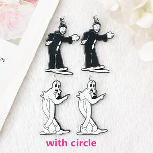 10Pcs Halloween Charms Ghost Clown Acrylic Earring Keychain Pendant