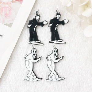 10Pcs Halloween Charms Ghost Clown Acrylic Earring Keychain Pendant