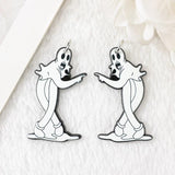 10Pcs Halloween Charms Ghost Clown Acrylic Earring Keychain Pendant
