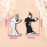 10Pcs Halloween Charms Ghost Clown Acrylic Earring Keychain Pendant