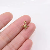 5pcs 8mm Stainless Steel Star and Key Coin Charms Pendant DIY Jewelry