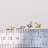 5pcs 8mm Stainless Steel Star and Key Coin Charms Pendant DIY Jewelry