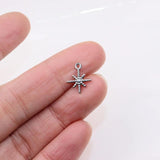5pcs 8mm Stainless Steel Star and Key Coin Charms Pendant DIY Jewelry