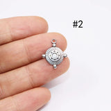 5pcs Stainless Steel Round Charms Pendant DIY Necklace Earrings Bracelets