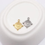 5pcs Stainless Steel Round Charms Pendant DIY Necklace Earrings Bracelets