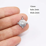 5pcs Stainless Steel Round Charms Pendant DIY Necklace Earrings Bracelets