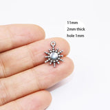 5pcs Stainless Steel Round Charms Pendant DIY Necklace Earrings Bracelets
