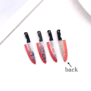 10pcs Double Sided Bloody Dagger Acrylic Charms Pendant DIY Jewelry