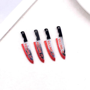 10pcs Double Sided Bloody Dagger Acrylic Charms Pendant DIY Jewelry