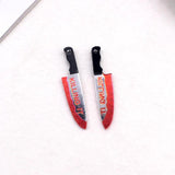 10pcs Double Sided Bloody Dagger Acrylic Charms Pendant DIY Jewelry